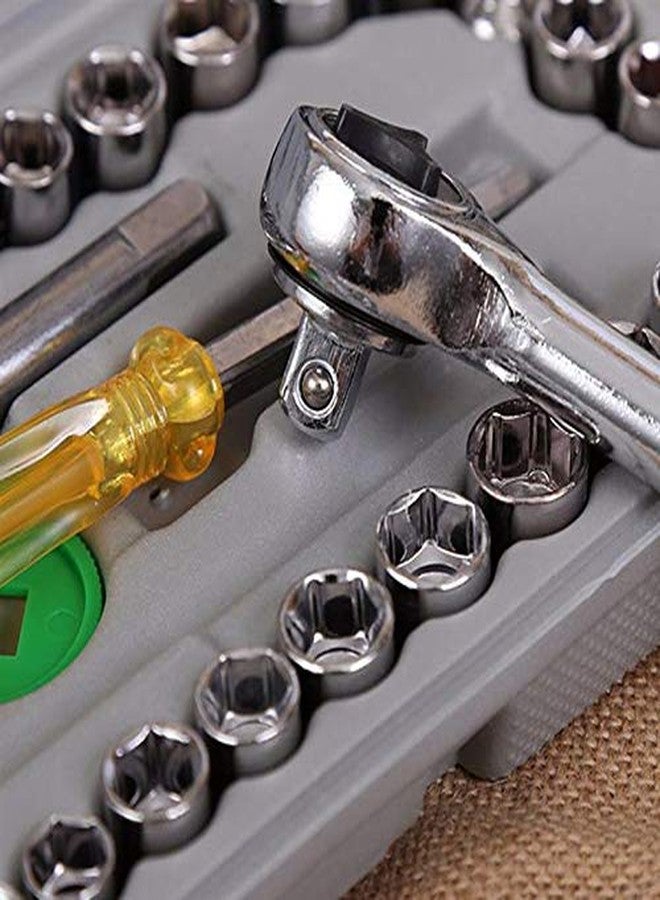 param Metal and Fiber Multi Purpose Combination Socket Wrench Hand Tool Kit Set -40 Pcs - Image 2